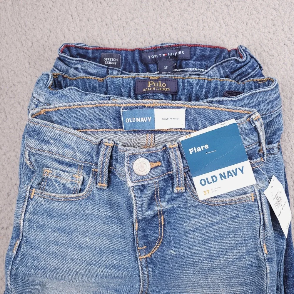 OLD NAVY Polo Tommy Hilfiger Jeans Girls 3T Bundle (3) Skinny Boy Friend Flare